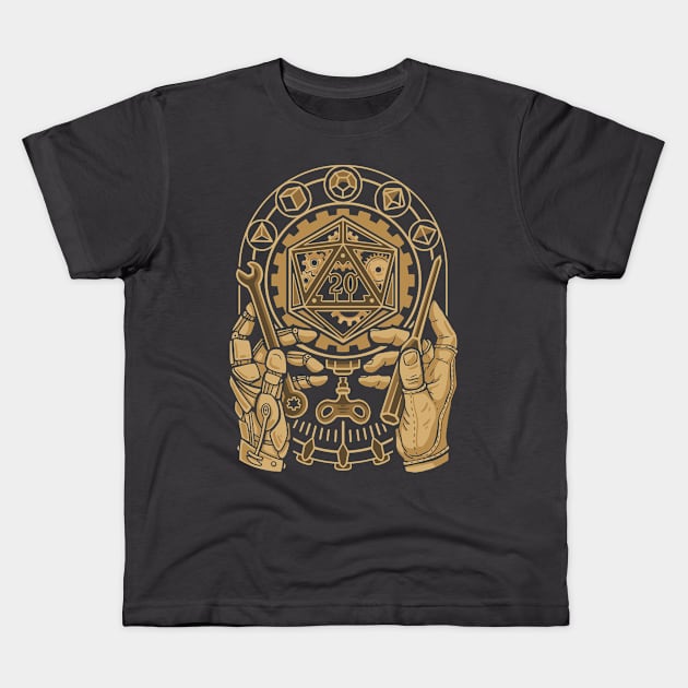 Clockwork D20 Kids T-Shirt by MaratusFunk